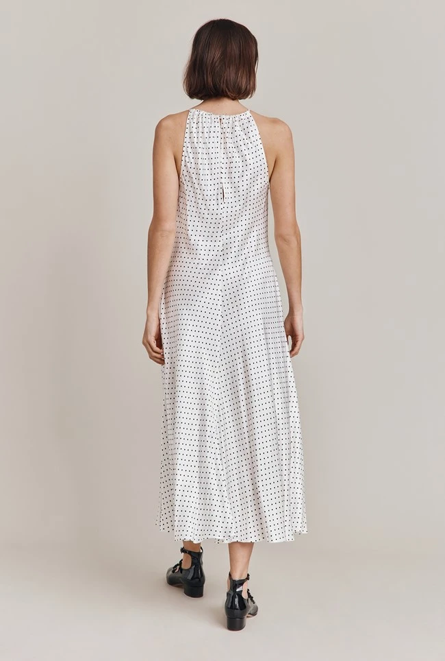 Alena Satin Midi Dress White Spot 7 Alena Satin Midi Dress White Spot - Image 7