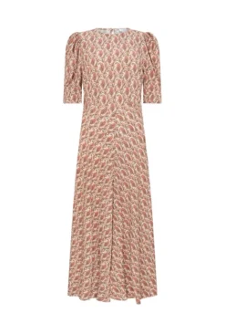 Erika Crepe Midi Dress Rose Paisley -KILA Clothing Shop D06G101 Z62 28356 650px 964px