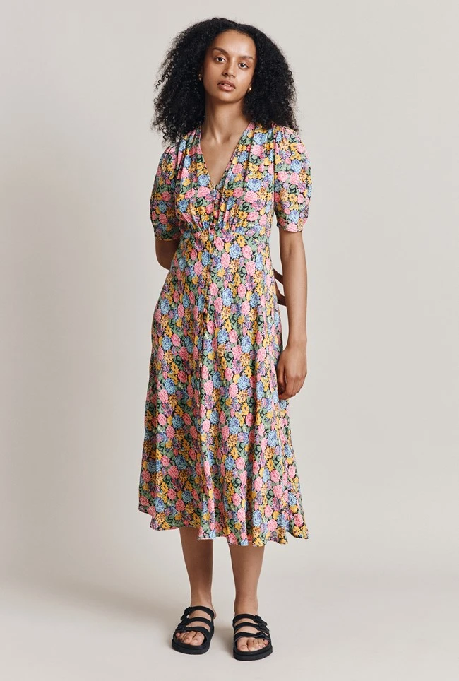 Lucy Crepe Midi Dress Sunshine Floral 1 Lucy Crepe Midi Dress Sunshine Floral