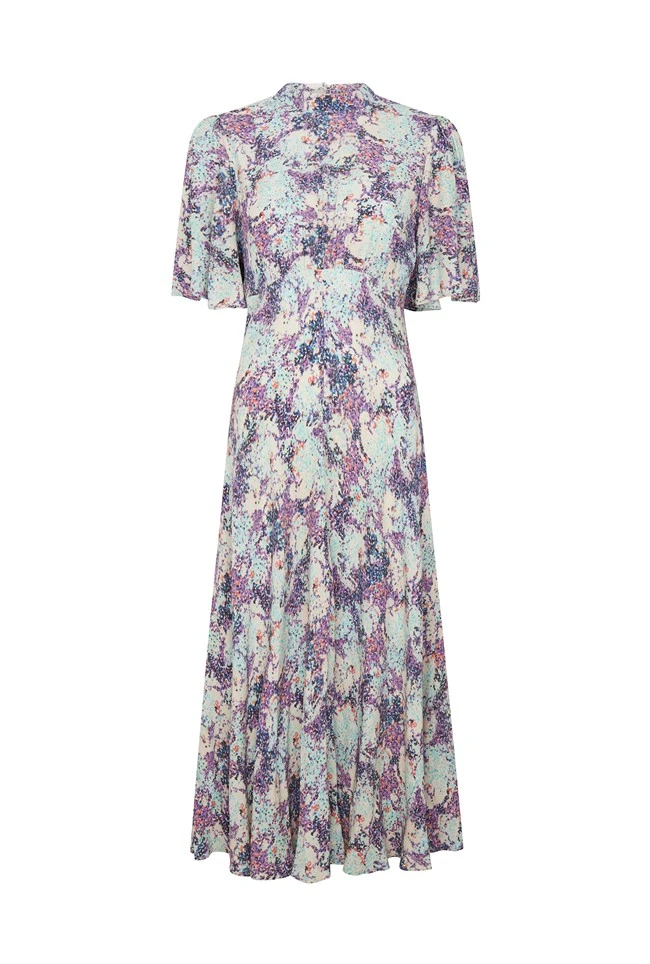 Penny Crepe Midi Dress Blue Dotty Clouds 5 Penny Crepe Midi Dress Blue Dotty Clouds - Image 5