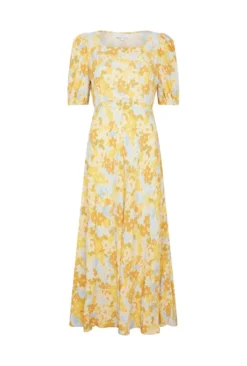 Celina Crepe Midi Dress Yellow Floral 9 Celina Crepe Midi Dress Yellow Floral -KILA Clothing Shop D06G109 Z68 28435 650px 964px