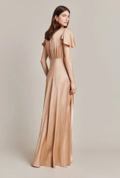 Delphine Satin Maxi Dress Dark Nude -KILA Clothing Shop D07G022 N06 28670 650px 964px