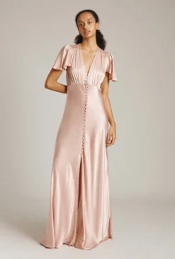 Delphine Satin Maxi Dress Boudoir Pink