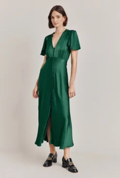 Grace Satin Midi Dress Dark Green 18 Grace Satin Midi Dress Dark Green -KILA Clothing Shop D07G023 J13 29004 650px 964px