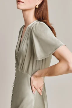 Grace Satin Midi Dress Seagrass -KILA Clothing Shop D07G023 J32 29031 650px 964px