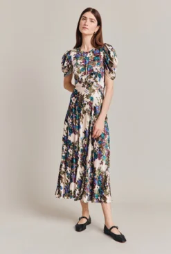 Beatrix Satin Midi Dress Green Floral 10 Beatrix Satin Midi Dress Green Floral -KILA Clothing Shop D07G029 Z34 28798 650px 964px