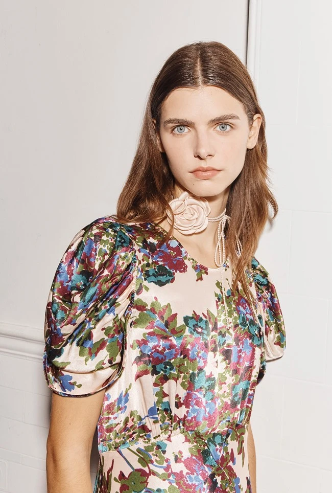 Beatrix Satin Midi Dress Green Floral 7 Beatrix Satin Midi Dress Green Floral - Image 7