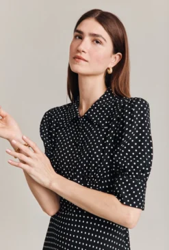 Featured Products 19 Wilma Crepe Midi Dress Black Spot