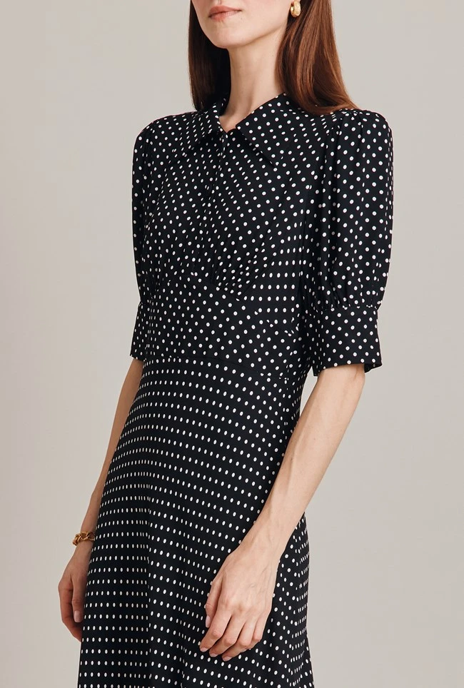 Wilma Crepe Midi Dress Black Spot 4 Wilma Crepe Midi Dress Black Spot - Image 4