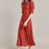 Wilma Crepe Midi Dress Red Spot