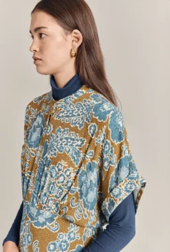 Harriet Crepe Midi Dress Blue Tapestry -KILA Clothing Shop D07G044 Z06 29159 650px 964px