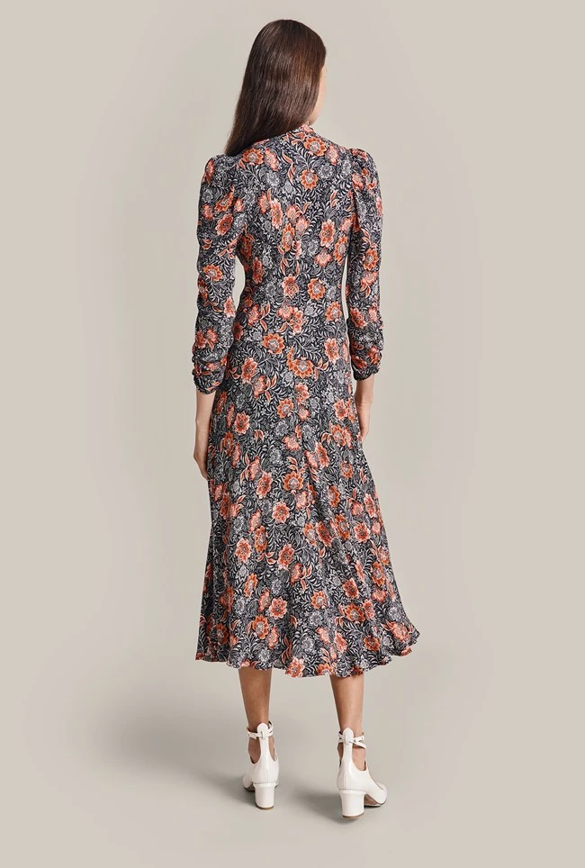 Erin Crepe Midi Dress Red Batik Bloom 6 Erin Crepe Midi Dress Red Batik Bloom - Image 6