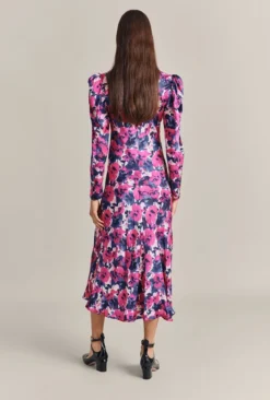 Harper Satin Midi Dress Pink Poppies 10 Harper Satin Midi Dress Pink Poppies -KILA Clothing Shop D07G053 Z10 29290 650px 964px