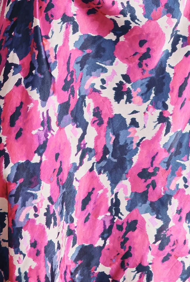 Harper Satin Midi Dress Pink Poppies 6 Harper Satin Midi Dress Pink Poppies - Image 6