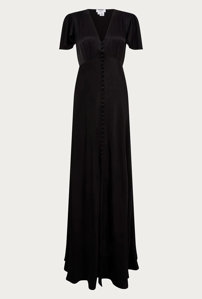 Delphine Satin Maxi Dress Black 5 Delphine Satin Maxi Dress Black - Image 5
