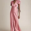 Delphine Satin Maxi Dress Pink