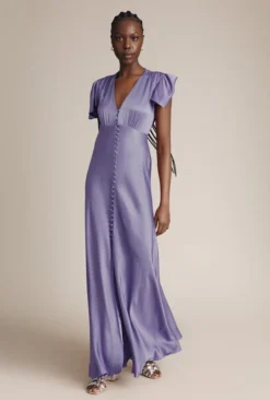 Delphine Satin Maxi Dress Violet