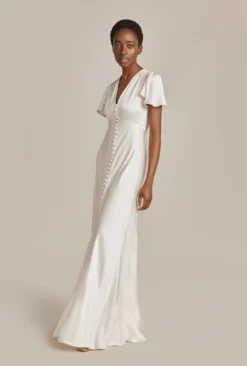Delphine Satin Maxi Dress Ivory