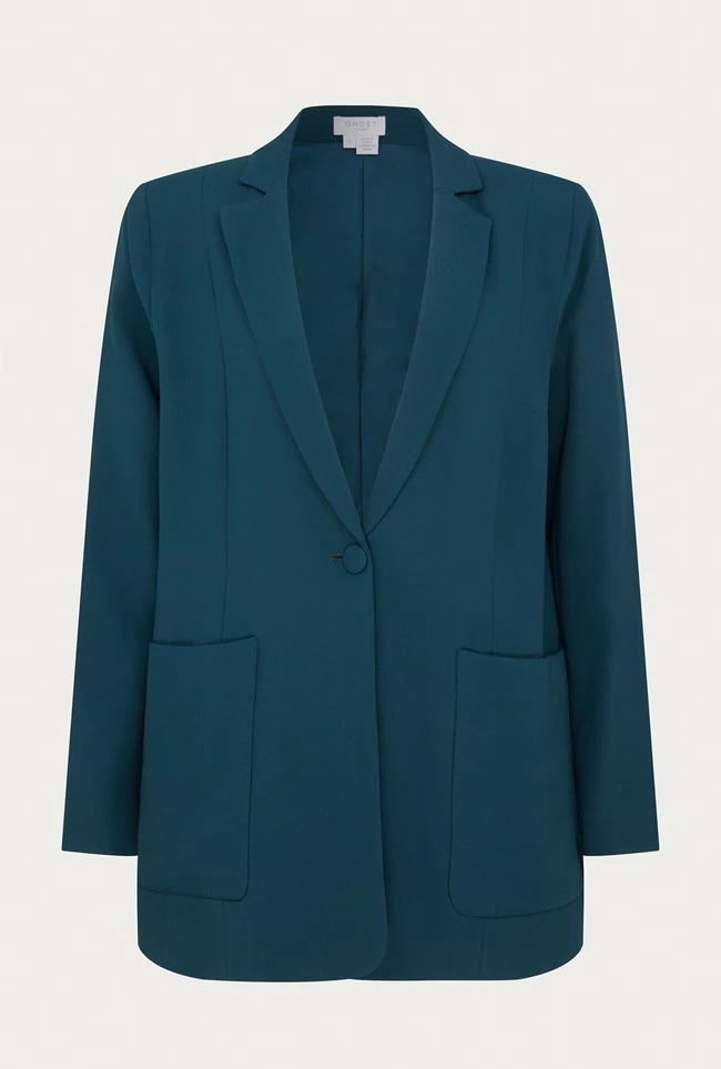 Wren Crepe Blazer Petrol Green 5 Wren Crepe Blazer Petrol Green - Image 5