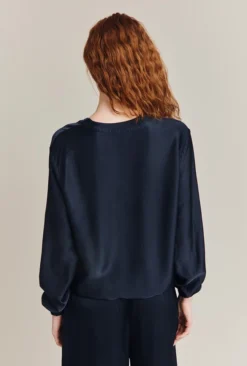 Mia Satin Bomber Jacket Navy -KILA Clothing Shop J06G001 K10 26563 650px 964px