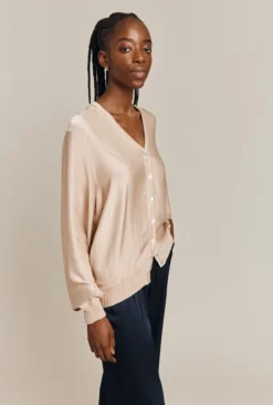 Mia Satin Bomber Jacket Stone -KILA Clothing Shop J06G001 N04 26938 650px 964px