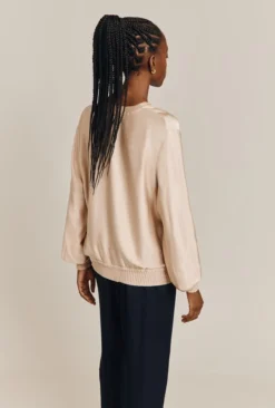 Mia Satin Bomber Jacket Stone -KILA Clothing Shop J06G001 N04 26939 650px 964px