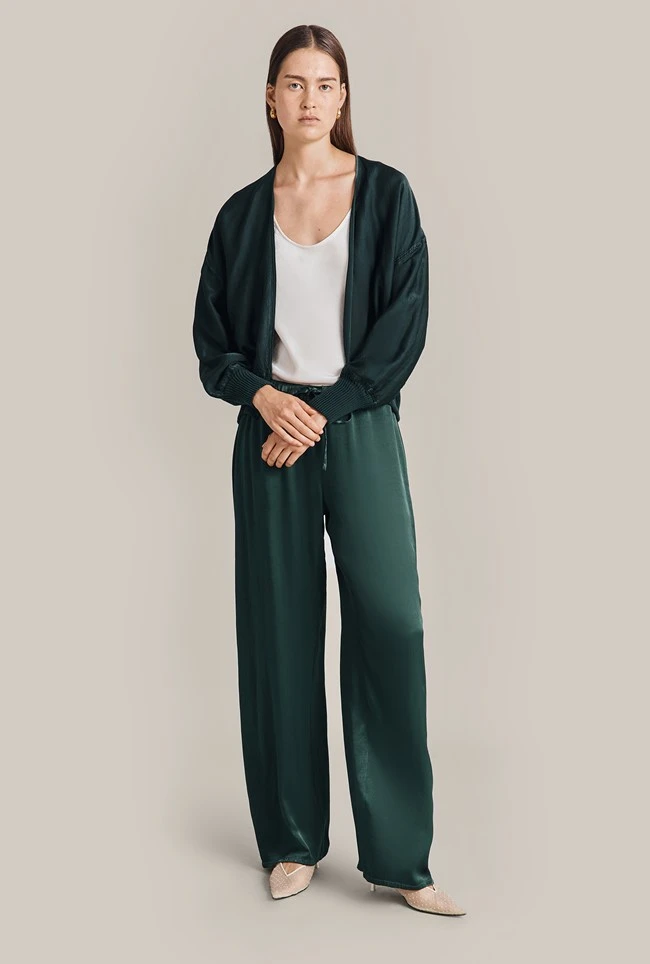 Anouk Satin Bomber Jacket Cedar 3 Anouk Satin Bomber Jacket Cedar - Image 3