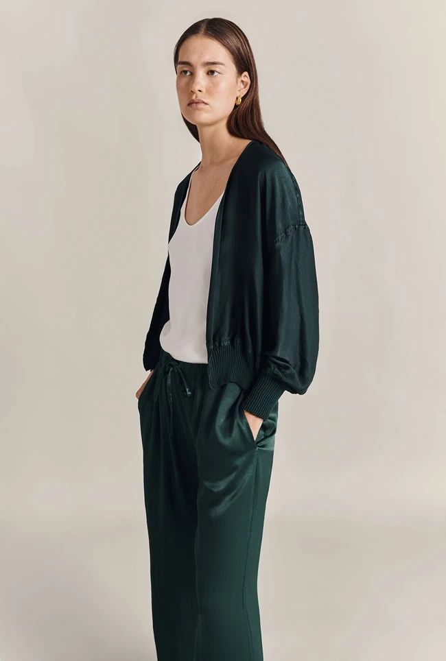 Anouk Satin Bomber Jacket Cedar 1 Anouk Satin Bomber Jacket Cedar