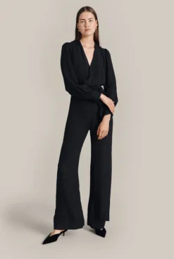 Olivia Crepe Wide Leg Jumpsuit Black