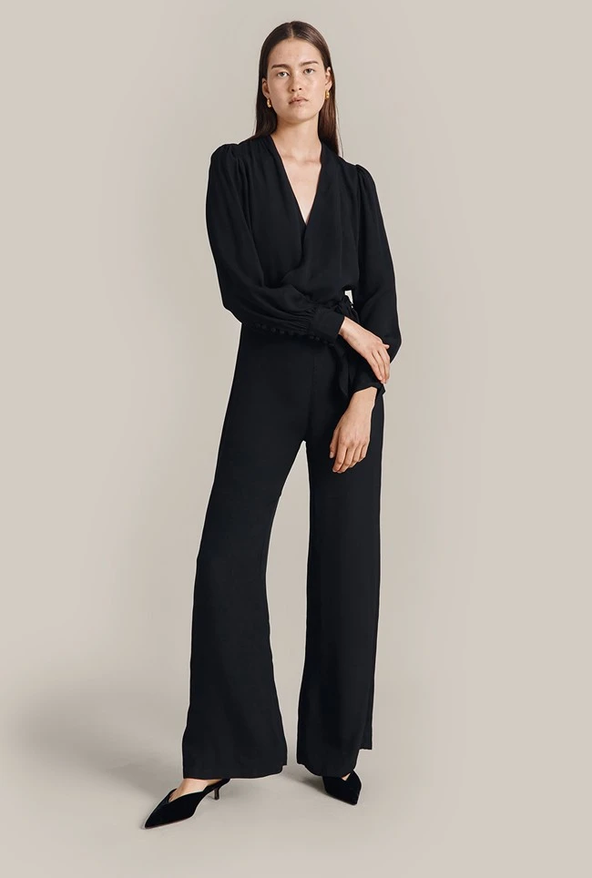Olivia Crepe Wide Leg Jumpsuit Black 1 Olivia Crepe Wide Leg Jumpsuit Black
