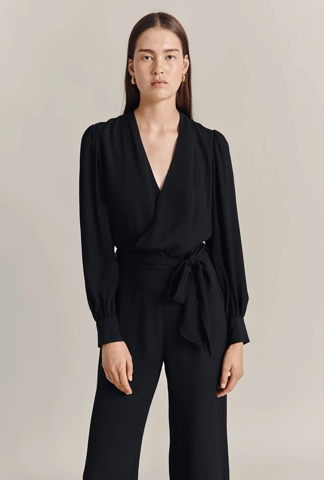 Olivia Crepe Wide Leg Jumpsuit Black 2 Olivia Crepe Wide Leg Jumpsuit Black - Image 2