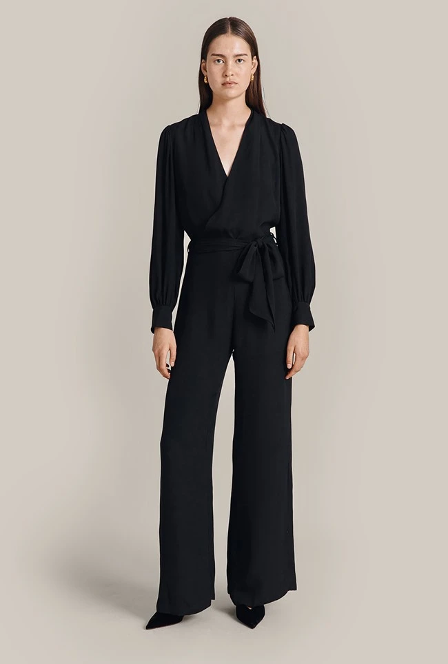 Olivia Crepe Wide Leg Jumpsuit Black 5 Olivia Crepe Wide Leg Jumpsuit Black - Image 5