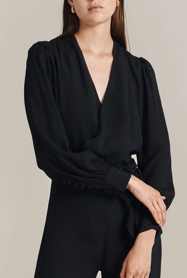 Olivia Crepe Wide Leg Jumpsuit Black 3 Olivia Crepe Wide Leg Jumpsuit Black - Image 3