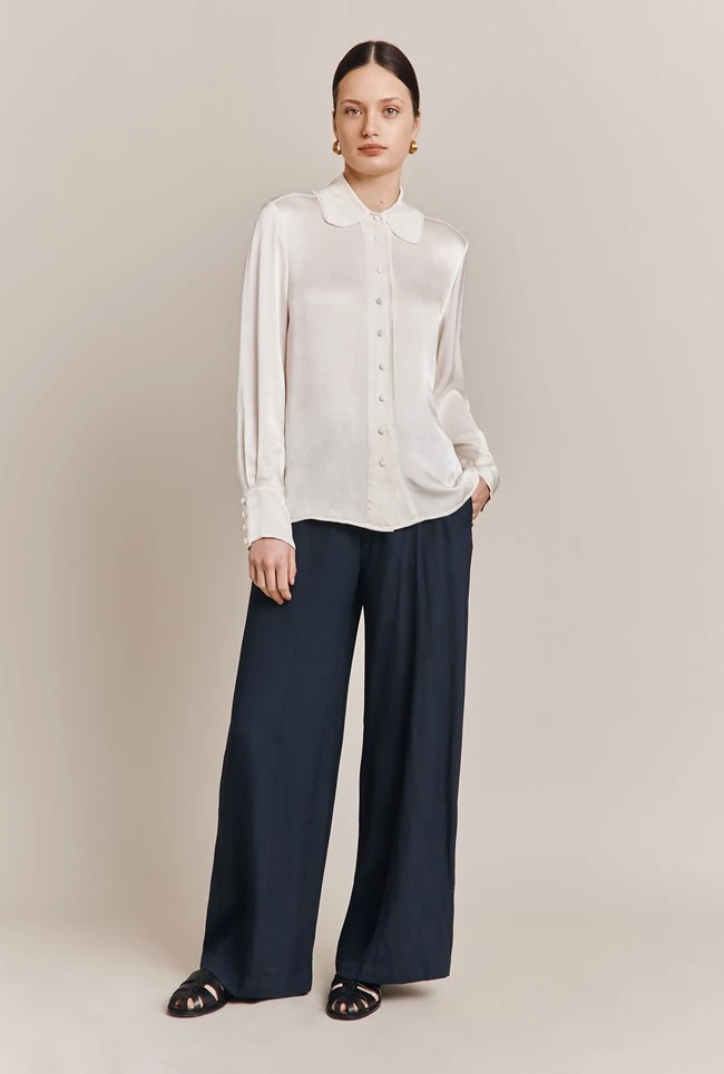 Penny Wide Leg Trousers Navy 2 Penny Wide Leg Trousers Navy - Image 2