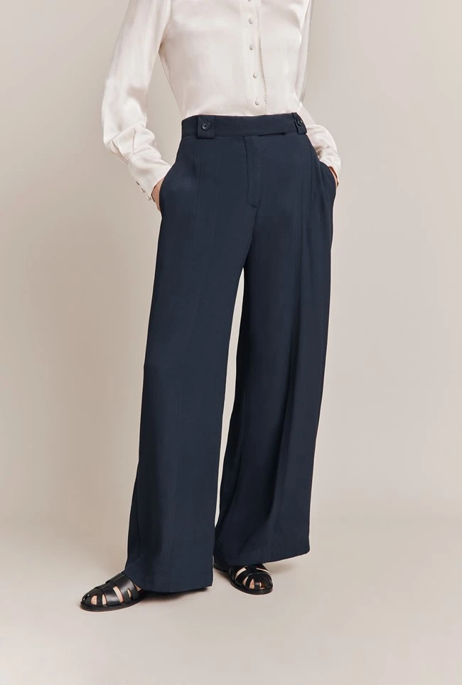 Penny Wide Leg Trousers Navy 1 Penny Wide Leg Trousers Navy