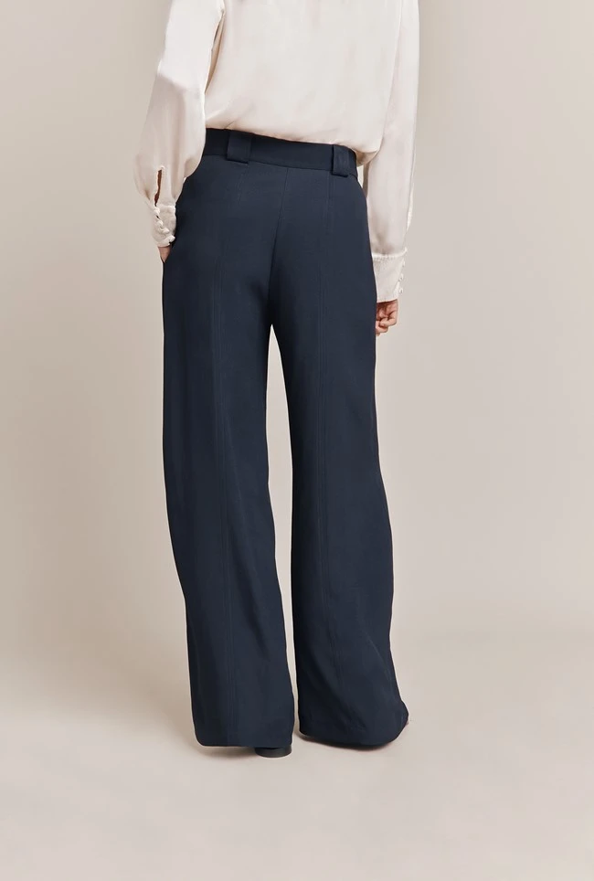 Penny Wide Leg Trousers Navy 5 Penny Wide Leg Trousers Navy - Image 5