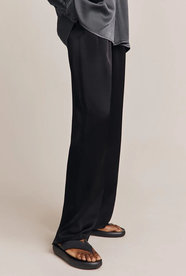 Imogen Satin Wide Leg Trouser Black 8 Imogen Satin Wide Leg Trouser Black - Image 8