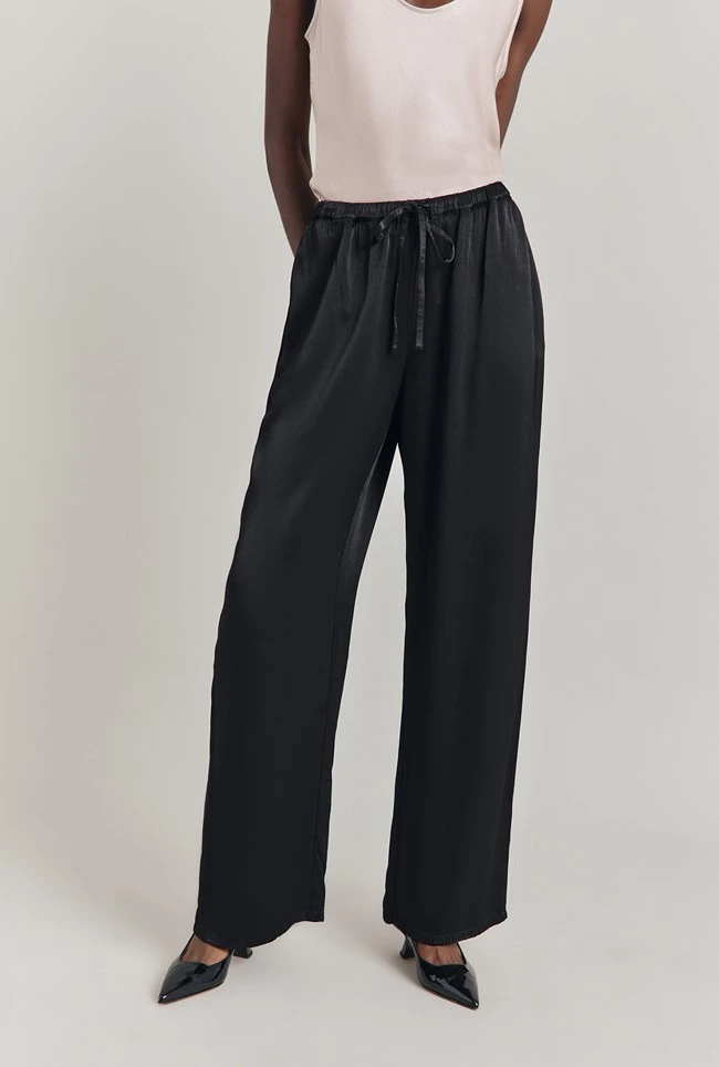 Imogen Satin Wide Leg Trouser Black 1 Imogen Satin Wide Leg Trouser Black