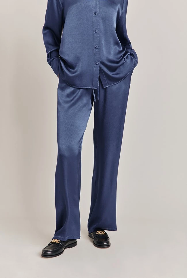 Imogen Satin Wide Leg Trouser Dark Blue 1 Imogen Satin Wide Leg Trouser Dark Blue