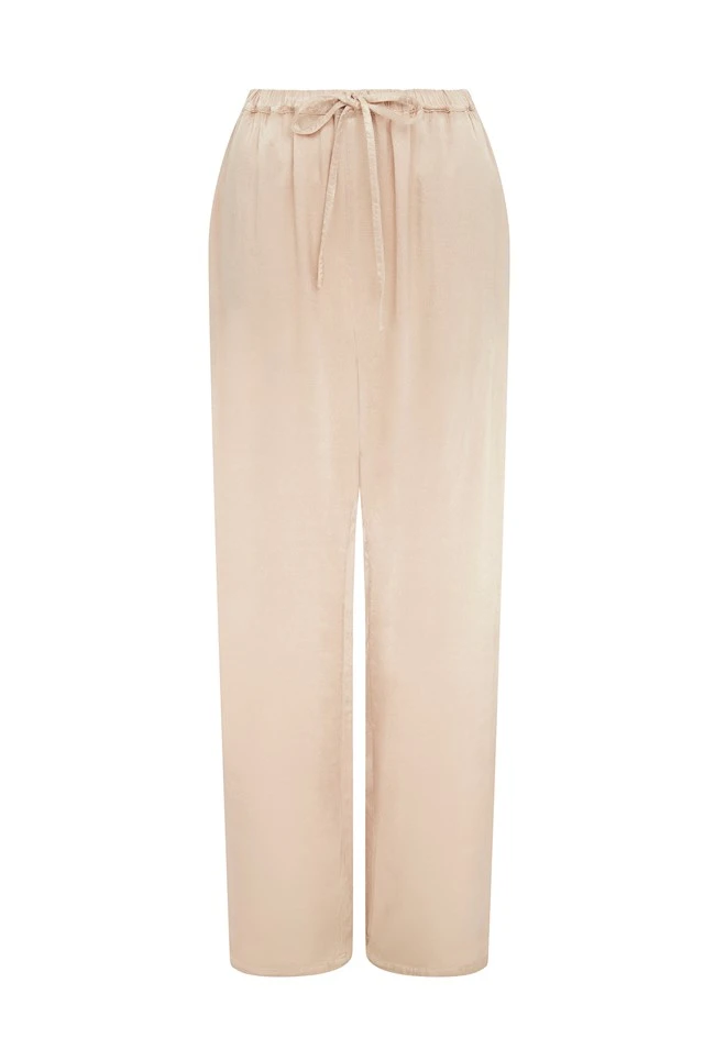 Imogen Satin Wide Leg Trouser Stone 6 Imogen Satin Wide Leg Trouser Stone - Image 6