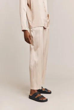 Ella Satin Trouser Stone