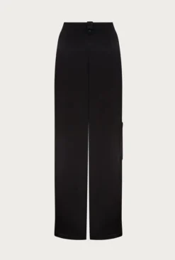 Aurora Satin Cargo Trousers Black -KILA Clothing Shop P06G005 A01 27144 650px 964px