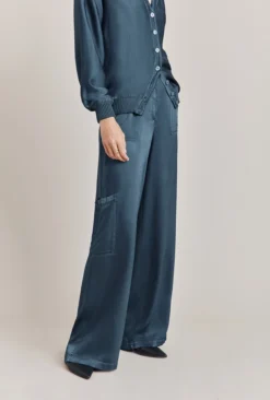 Aurora Satin Cargo Trousers Dark Denim 7 Aurora Satin Cargo Trousers Dark Denim -KILA Clothing Shop P06G005 K04 28565 650px 964px