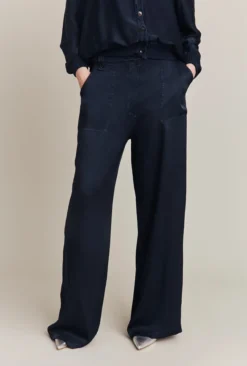 Aurora Satin Cargo Trousers Navy 14 Aurora Satin Cargo Trousers Navy -KILA Clothing Shop P06G005 K10 26588 650px 964px