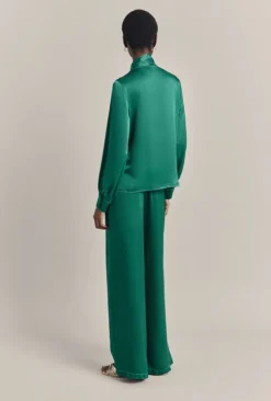 Sylvia Satin Trouser Green -KILA Clothing Shop P07G010 J30 29738 650px 964px