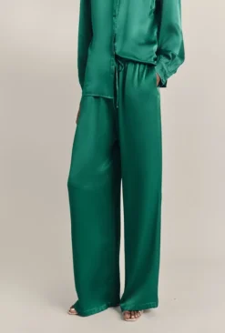 Sylvia Satin Trouser Green -KILA Clothing Shop P07G010 J30 29739 650px 964px