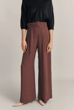 Clara Crepe Palazzo Trousers Delores Spot -KILA Clothing Shop P07G018 Z16 29375 650px 964px