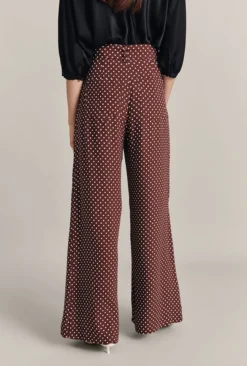 Clara Crepe Palazzo Trousers Delores Spot -KILA Clothing Shop P07G018 Z16 29378 650px 964px