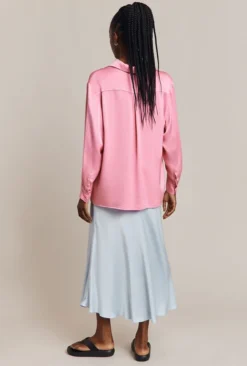 Ellie Satin Shirt Pink -KILA Clothing Shop Q06G007A H44 26914 650px 964px
