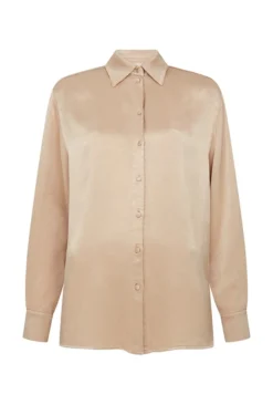 Ellie Satin Shirt Stone 11 Ellie Satin Shirt Stone -KILA Clothing Shop Q06G007A N04 28071 650px 964px
